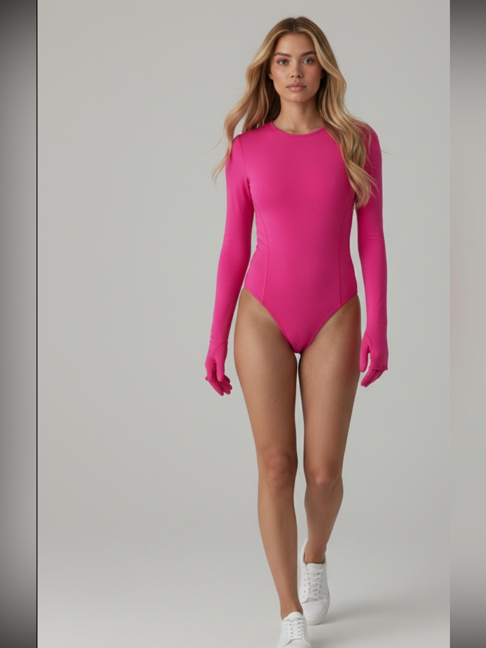 Miscreants London neon pink bodysuit w gloves NWT